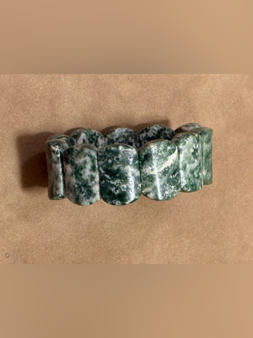 Green Natural Stone Stretch Bracelet